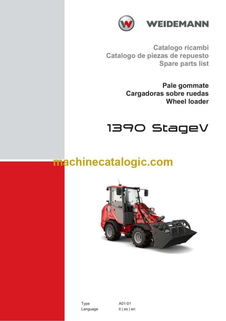 Weidemann 1390 StageV Wheel Loader Spare Parts Catalog