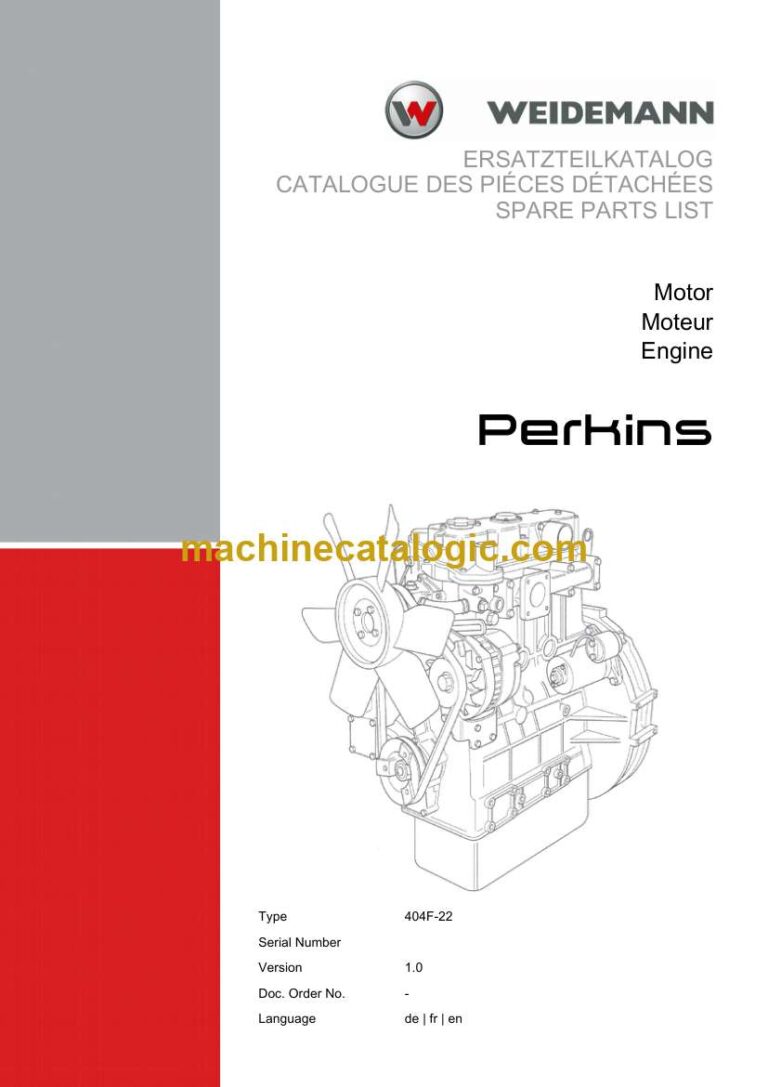 Weidemann Perkins 404F-22 Engine Spare Parts Catalog