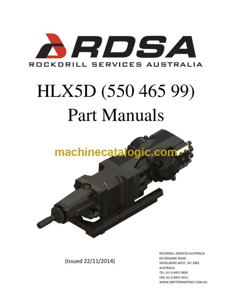 RDSA HLX5D Rock Drill Parts Manual (550 465 99)