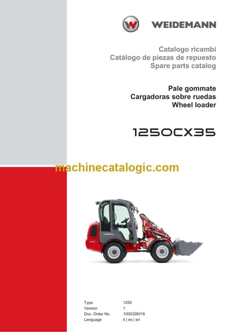 Weidemann 1250CX35 Wheel Loader Spare Parts Catalog