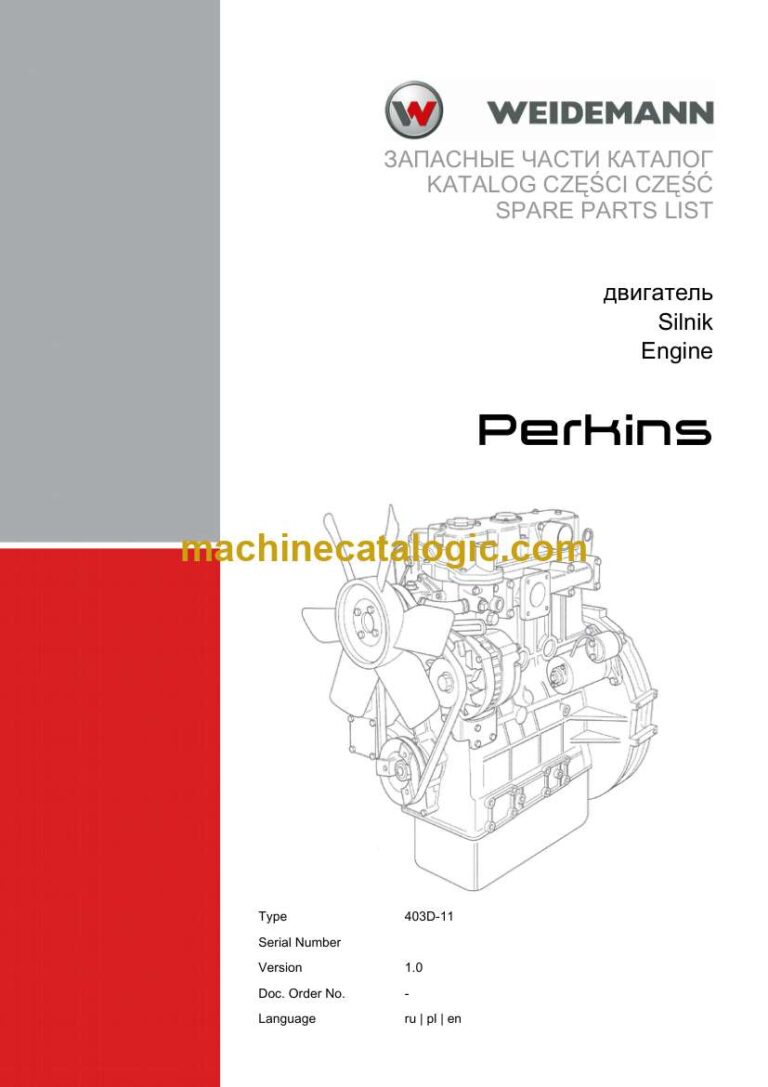 Weidemann Perkins 403D-11 Engine Spare Parts Catalog