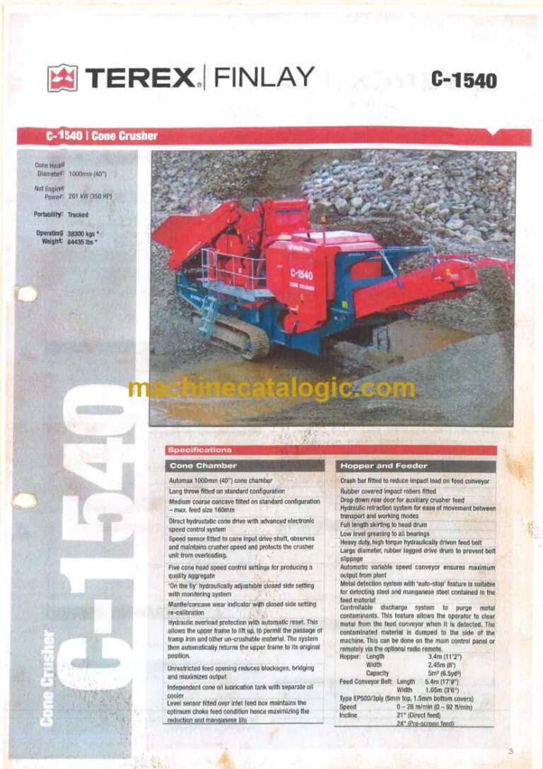 Terex C1540 Cone Crusher Operation Manual