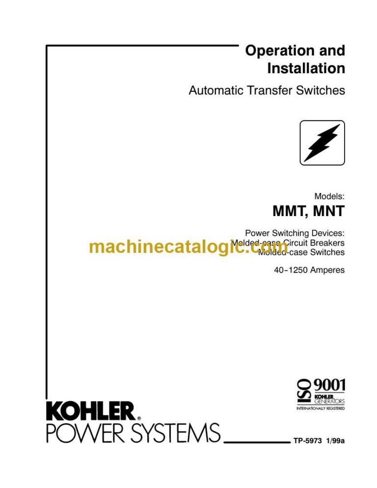 Kohler MMT, MNT Automatic Transfer Switches Operation and Installation Manual (tp5973)