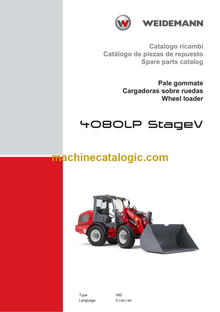 Weidemann 4080LP StageV Wheel Loader Spare Parts Catalog
