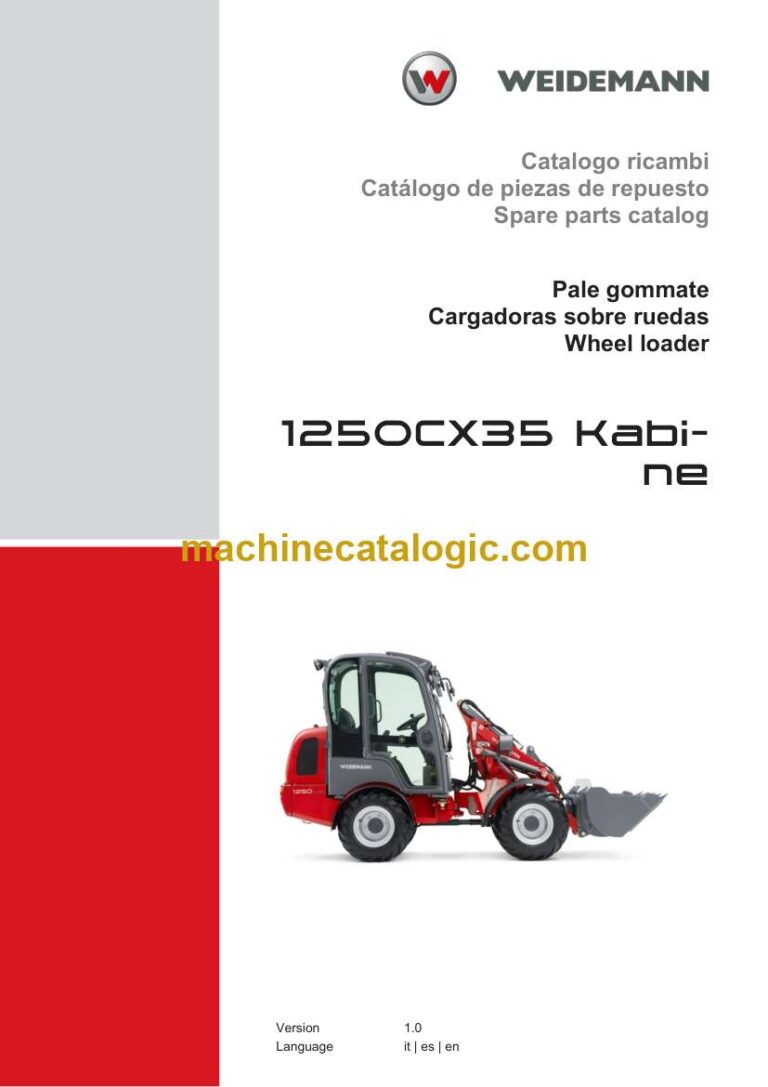 Weidemann 1250CX35 Kabine Wheel Loader Spare Parts Catalog