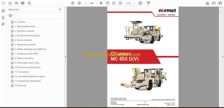 Normet Charmec MC605 D(V) Technical Information (5F9BD10_1000)