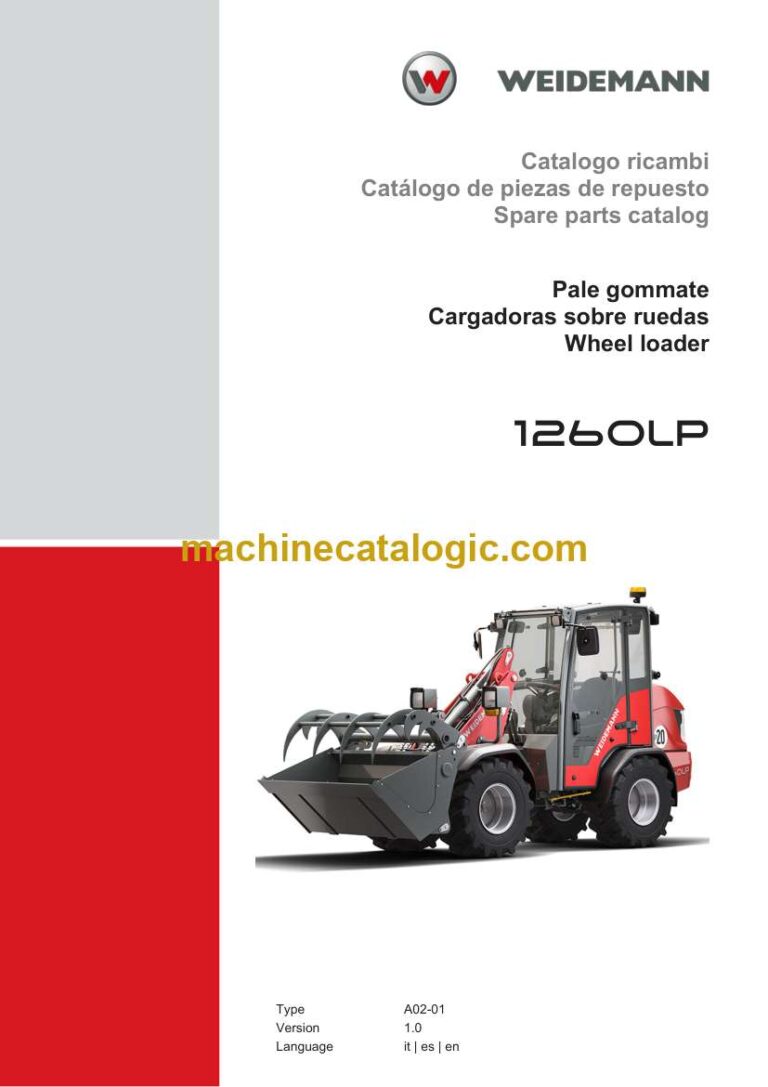 Weidemann 1260LP Wheel Loader Spare Parts Catalog