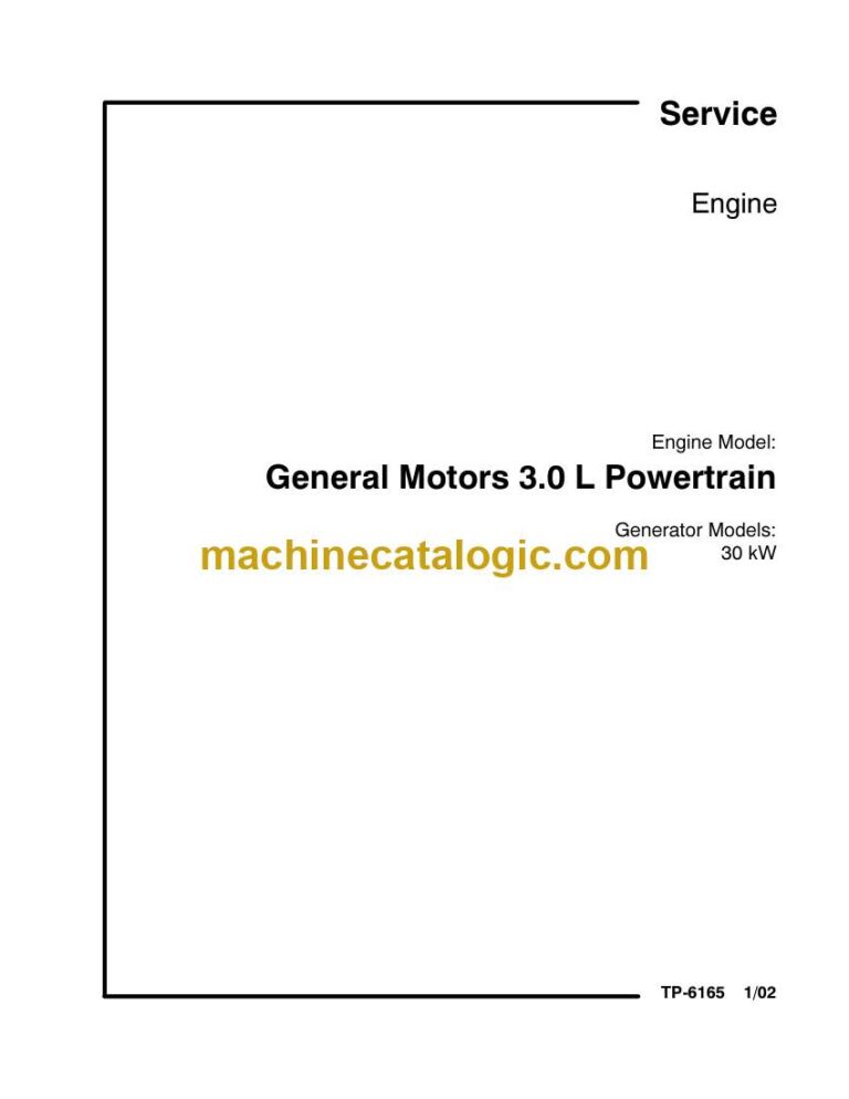 Kohler General Motors 3.0 L Powertrain Engine Service Manual (tp6165)