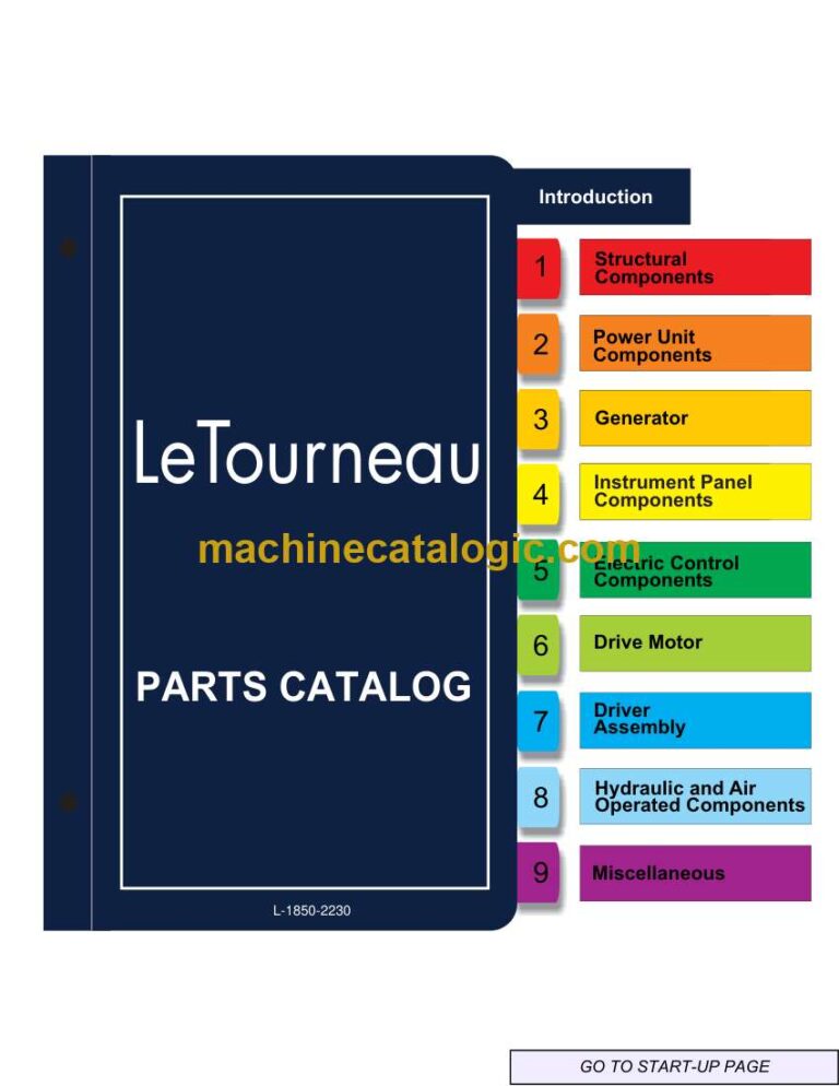 LeTourneau L-1850 Wheel Loader Parts Manual (SN 2230)