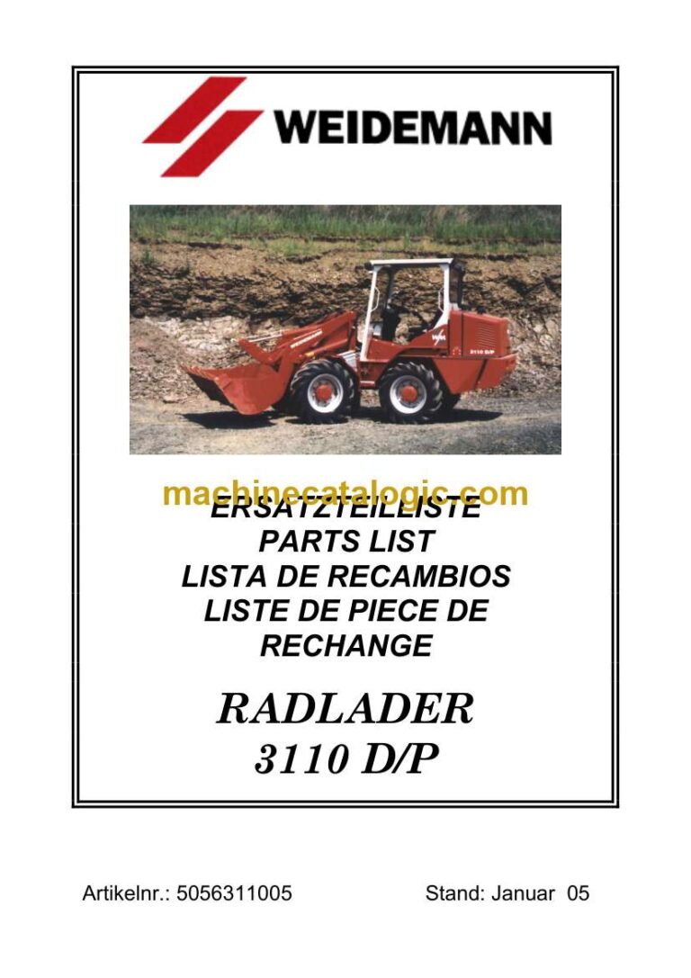 Weidemann 3110 D/P Radlader Parts Catalog