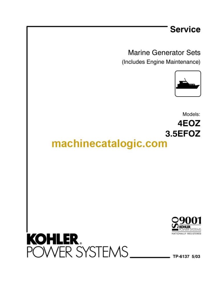Kohler 4EOZ, 3.5EFOZ Marine Service Manual (tp6137)