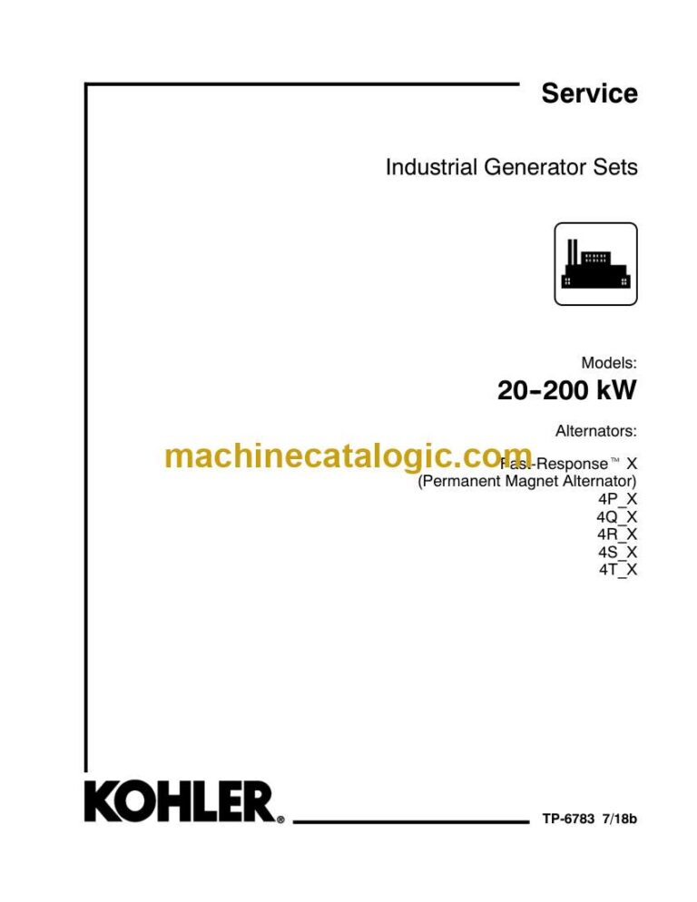 Kohler 20-200 kW Industrial Generator Sets Service Manual (tp6783)
