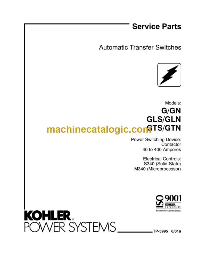 Kohler G/GN, GLS/GLN, GTS/GTN Automatic Transfer Switches Service Parts Manual (tp5995)