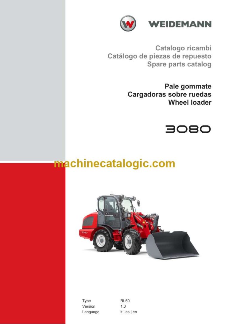 Weidemann 3080 Wheel Loader Spare Parts Catalog