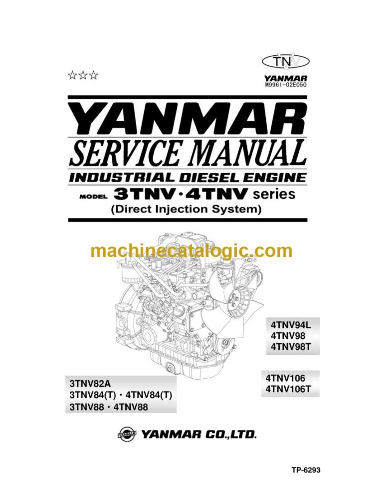 Yanmar 3TNV82A, 3TNV84T, 4TGNV84T, 3TNV88, 4TNV88, 4TNV94L, 4TNV98, 4TNV98T, TNV106, 4TNV1065T Service Manual (tp6293)