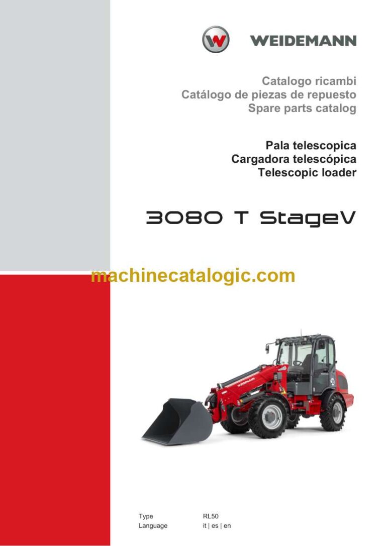 Weidemann 3080 T StageV Telescopic Loader Spare Parts Catalog