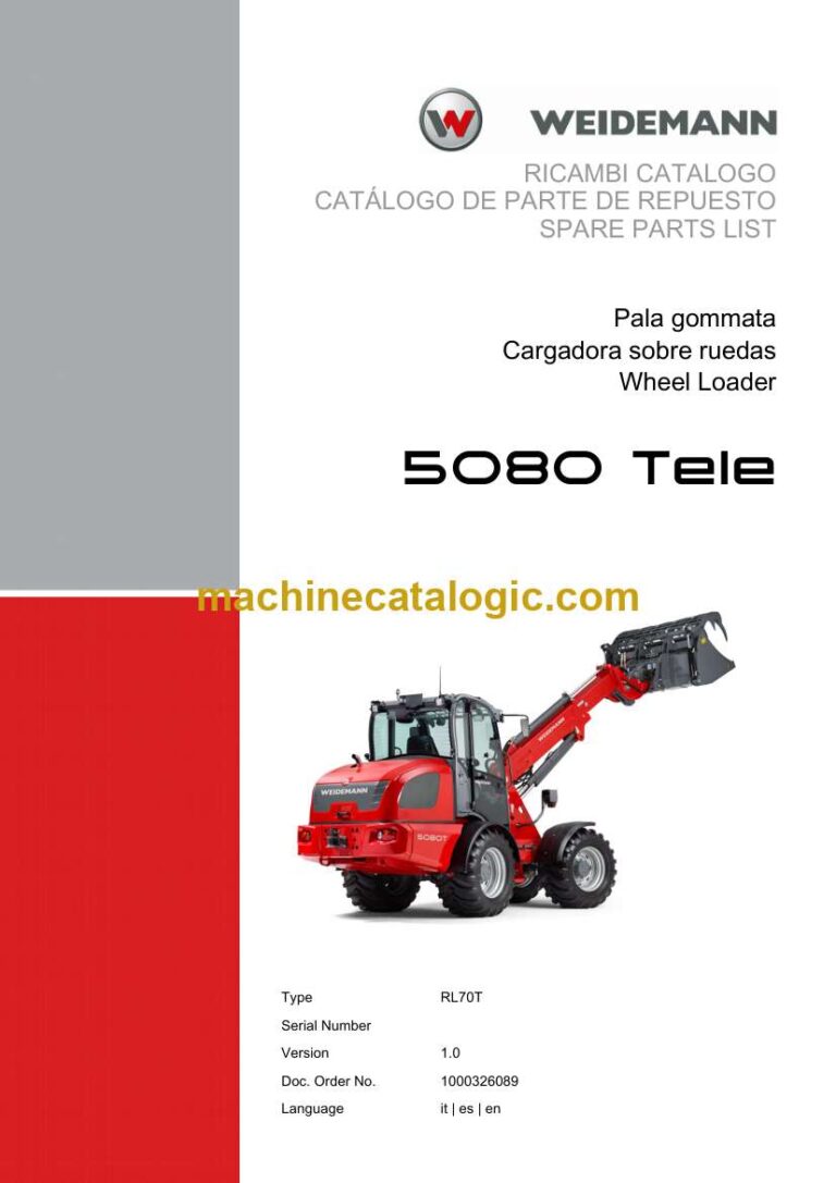 Weidemann 5080 Tele Wheel Loader Spare Parts Catalog