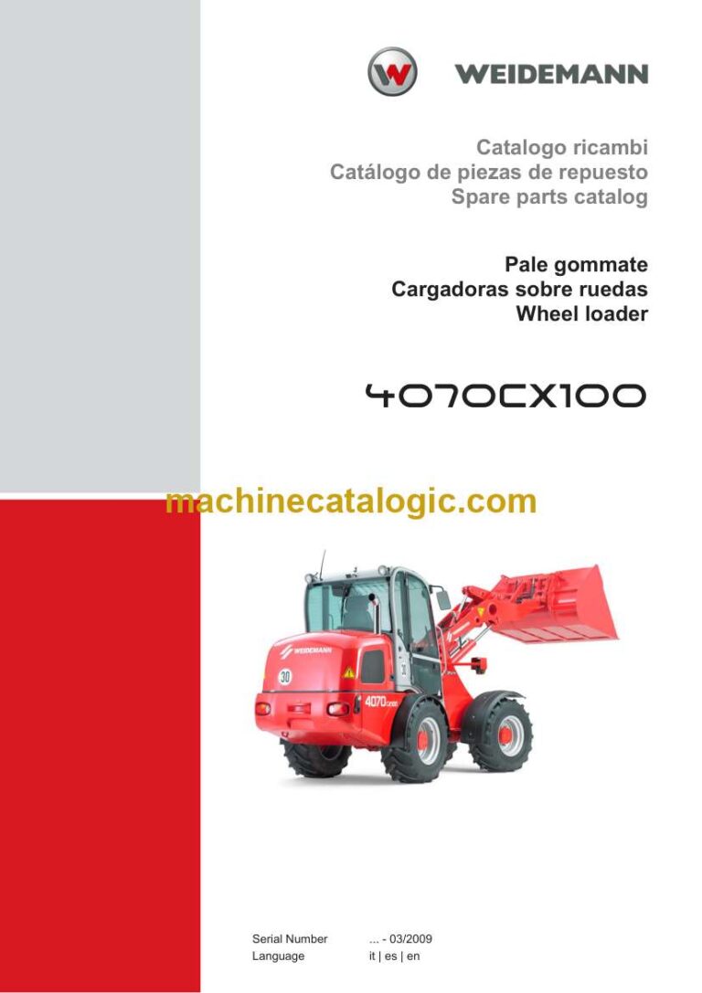 Weidemann 4070CX100 Wheel Loader Spare Parts Catalog
