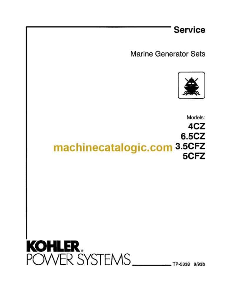 Kohler 4CZ, 6.5CZ, 3.5CFZ, 5CFZ Marine Service Manual (tp5338)