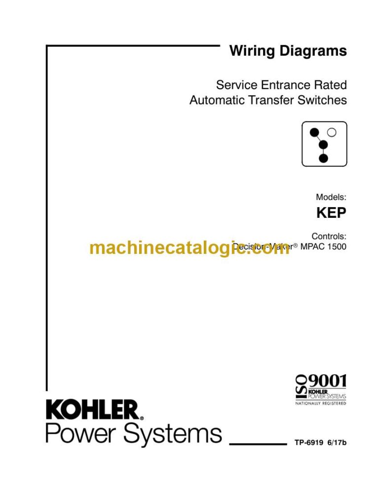 Kohler KEP Service Entrance Rated Automatic Transfer Switches Wiring Diagrams (tp6919)