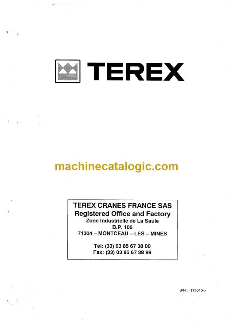 Terex TFC45(h,hc), TFC45R(h,hc), TFC45RS(h,hc), TFC45R(xh,hc) Reach Stacker Maintenance and Operating Manual