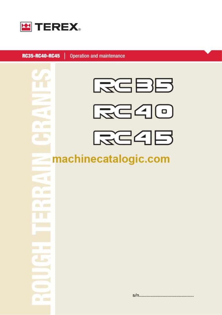 Terex RC35, RC40, RC45 Rough Terrain Cranes Operation and Maintenance Manual