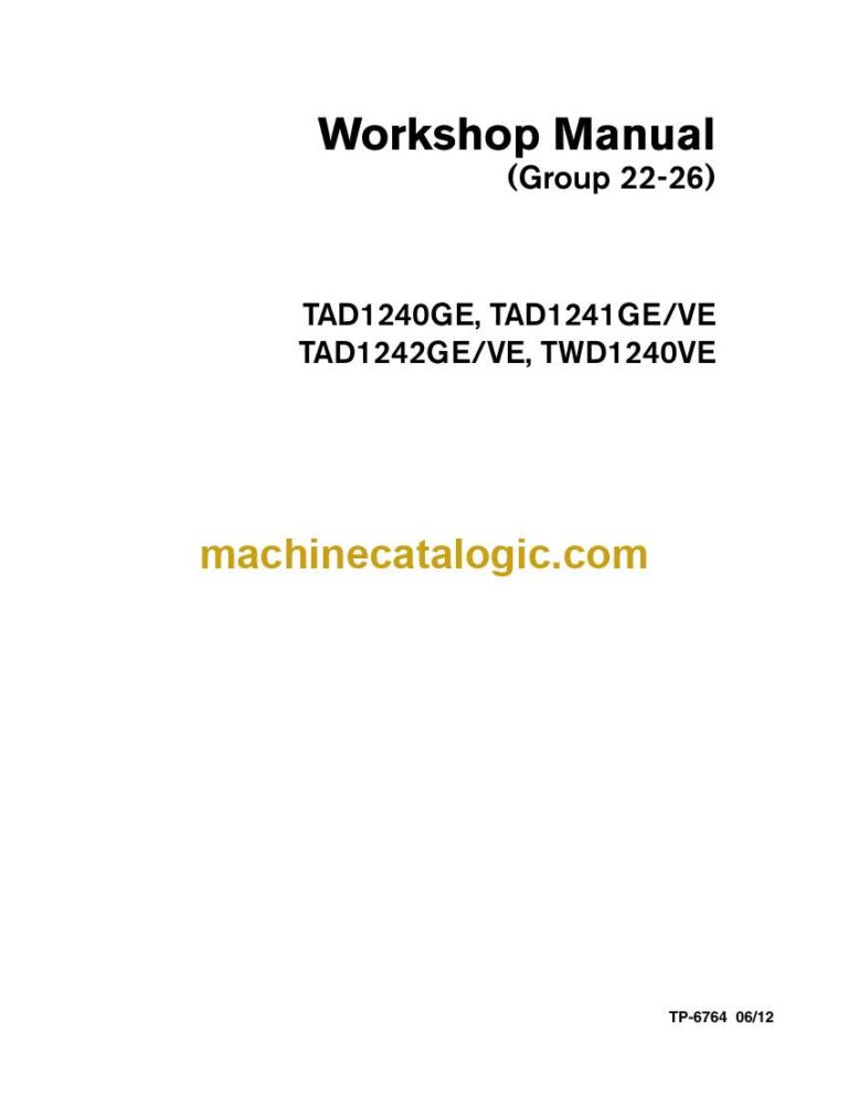 Kohler TAD1240GE, TAD1241GE/VE TAD1242GE/VE, TWD1240VE Workshop Manual (tp6764)