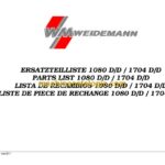 Weidemann 1080 D/D, 1704 D/D Wheel Loader Parts Catalog