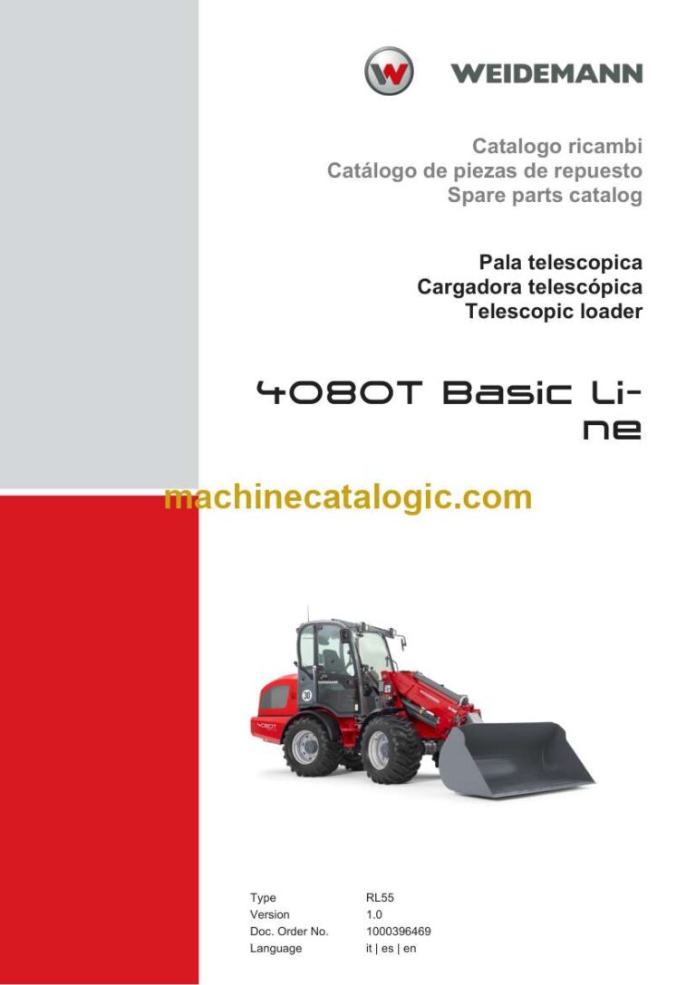 Weidemann 4080T Basic Line Telescopic Loader Spare Parts Catalog