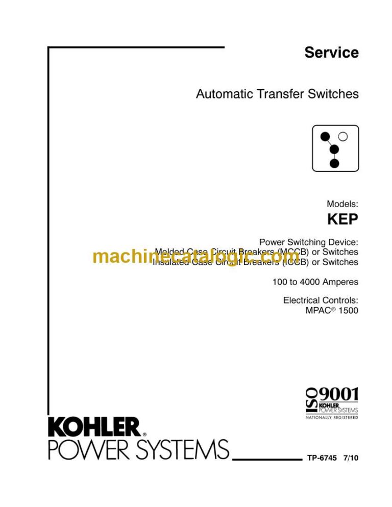 Kohler KEP Automatic Transfer Switches Service Manual (tp6745)