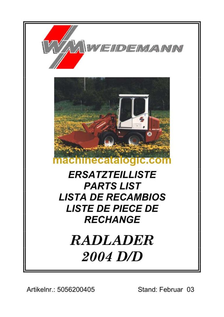 Weidemann 2004 D/D Radlader Parts Catalog