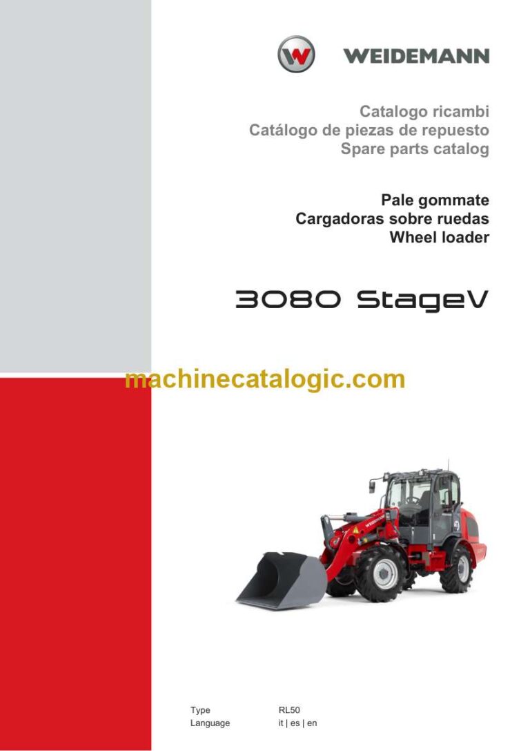 Weidemann 3080 StageV Wheel Loader Spare Parts Catalog