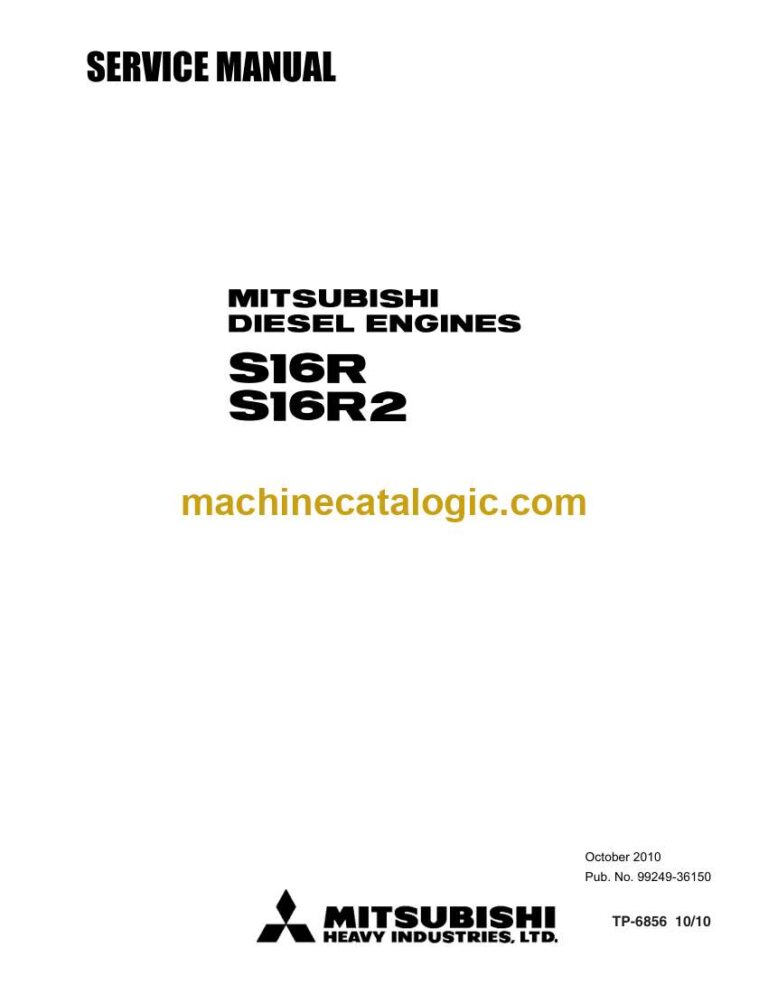 Mitsubishi S16R, S16R2 Diesel Engine Service Manual (tp6856)