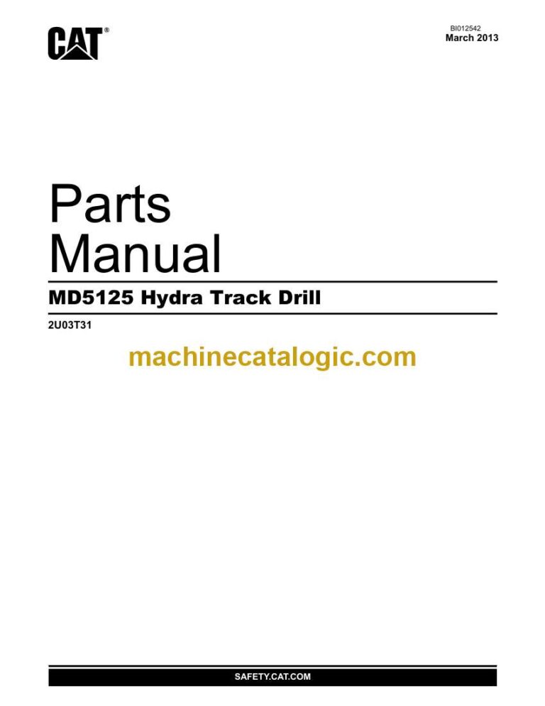 Cat MD5125 Hydra Track Drill Parts Manual