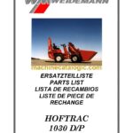 Weidemann 1030 D/P Hoftrac Parts Catalog