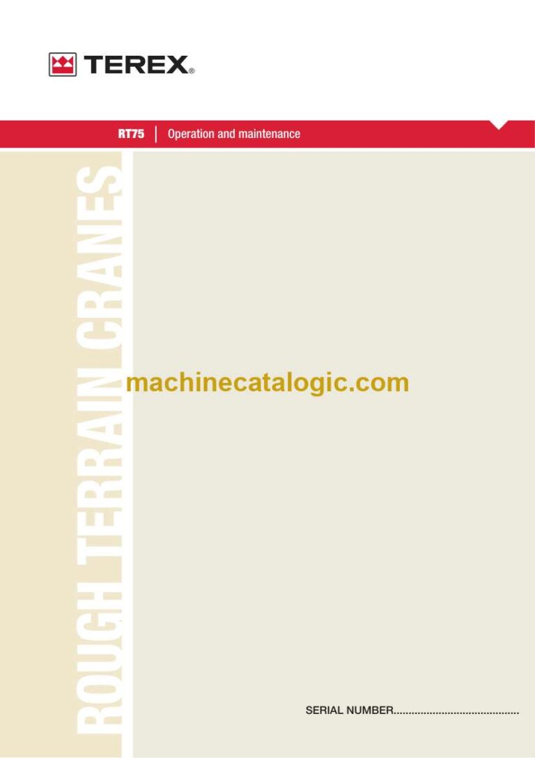 Cat RT75 Rough Terrain Cranes Operation and Maintenance Manual
