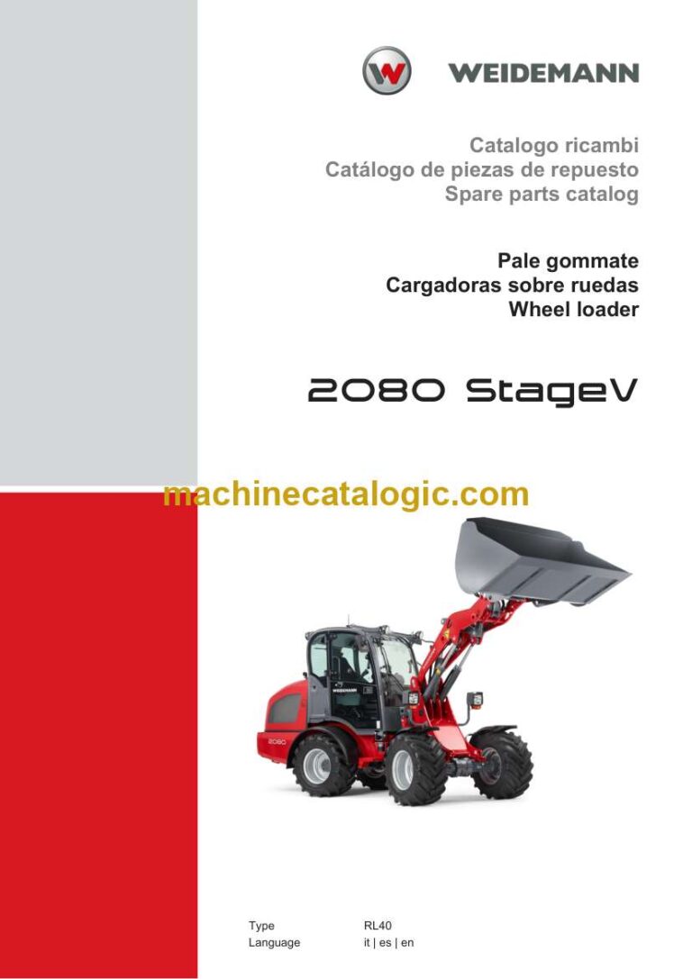 Weidemann 2080 StageV Wheel Loader Spare Parts Catalog