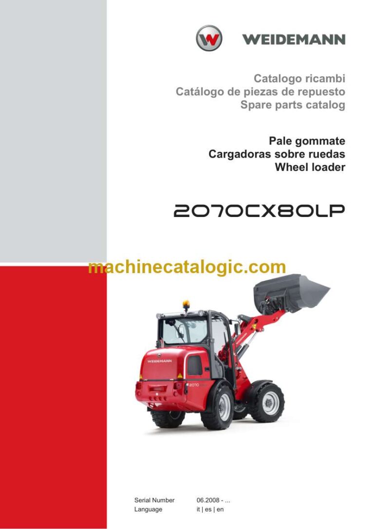 Weidemann 2070CX80LP Wheel Loader Spare Parts Catalog