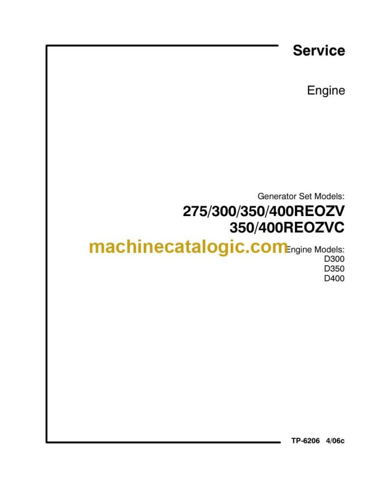 Kohler 275REOZV, 300REOZV, 350REOZV, 400REOZV, 350REOZVC, 400REOZVC Engine Service Manual (tp6206)