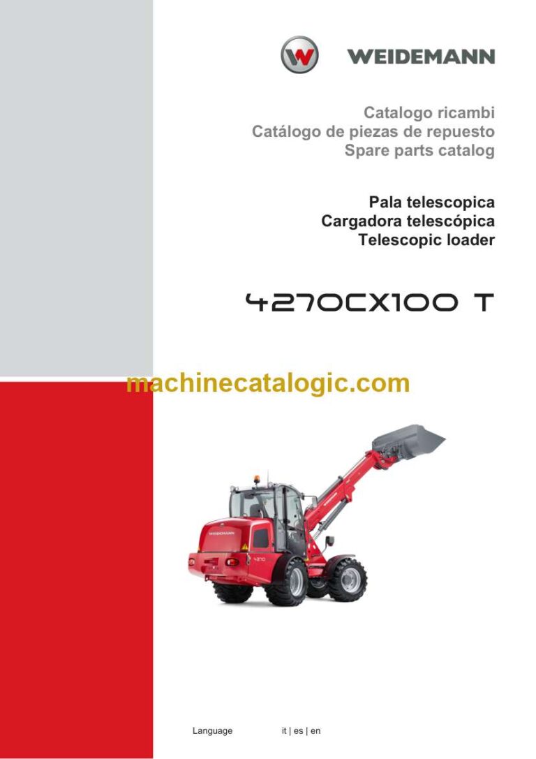 Weidemann 4270CX100 T Telescopic Loader Spare Parts Catalog