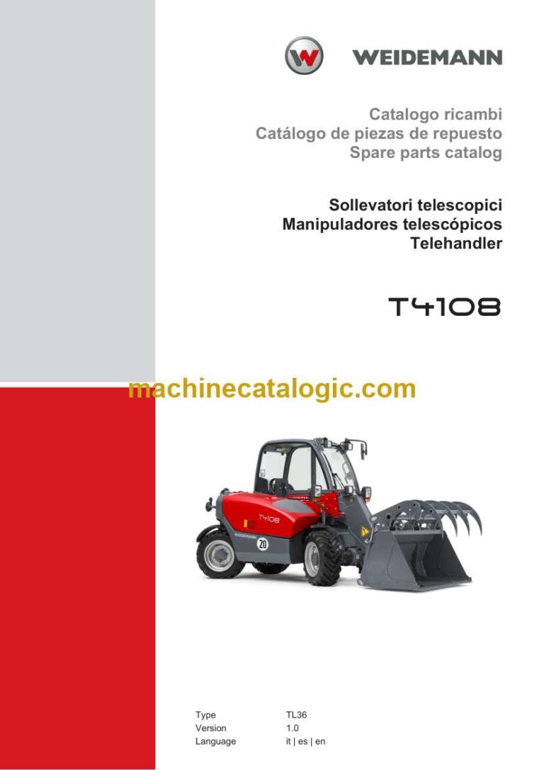 Weidemann T4108 Telehandler Spare Parts Catalog