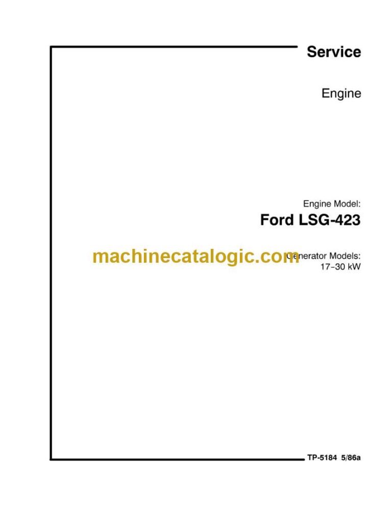 Kohler Ford LSG-423 Engine Service Manual (tp5184)