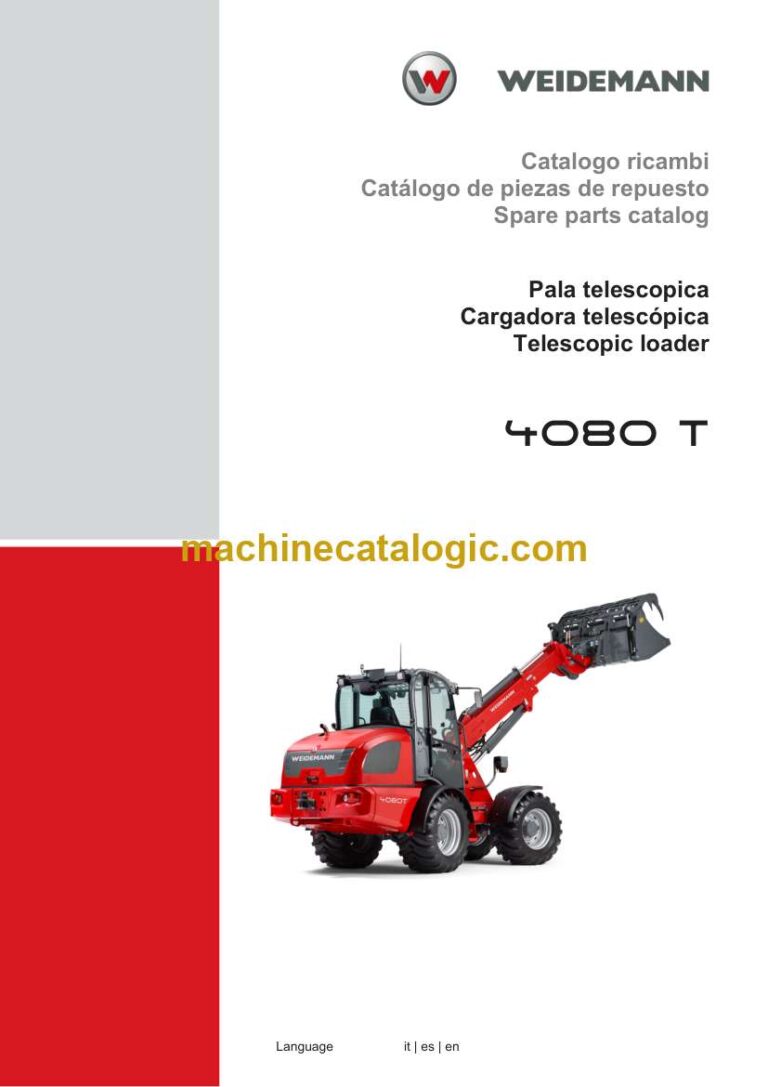 Weidemann 4080 T Telescopic Loader Spare Parts Catalog