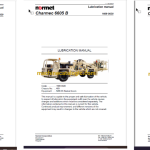 Normet Charmec 6605B Operator, Lubrication, Maintenance Manual