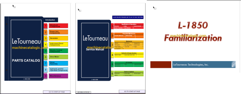 LeTourneau L-1850 Wheel Loader Service, Parts, Training Manual (SN 2230)