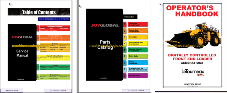 LeTourneau L2350 Wheel Loader Complete Service, Parts, Schematics, Training, Operator Handbook (Joy Global & Komatsu P&H) (SN 2230)