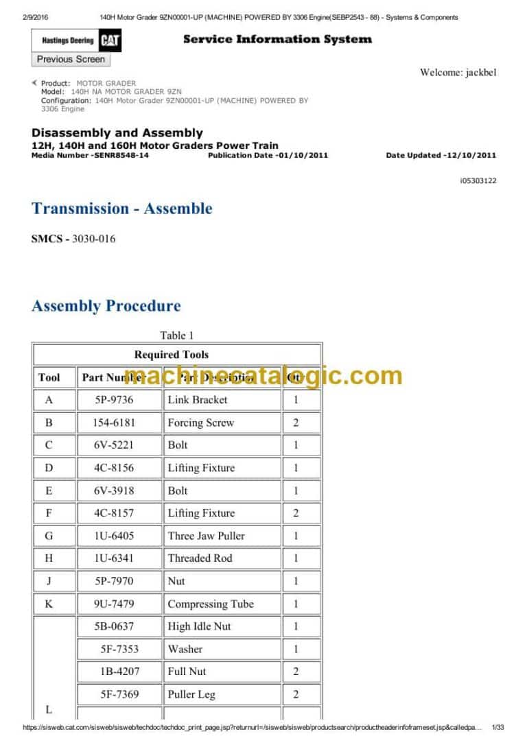 Cat 140H-9ZN Motor Grader Training Manual