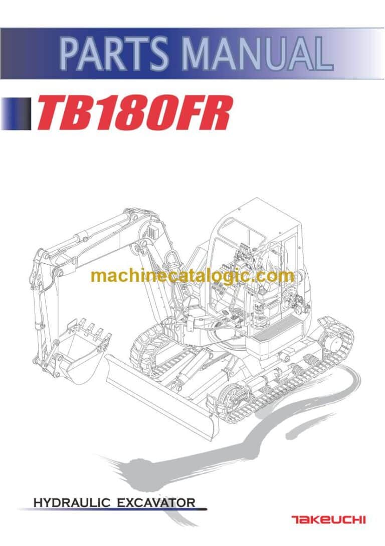 Takeuchi TB180FR Hydraulic Excavator Parts Manual (BL5Z005-9-0)