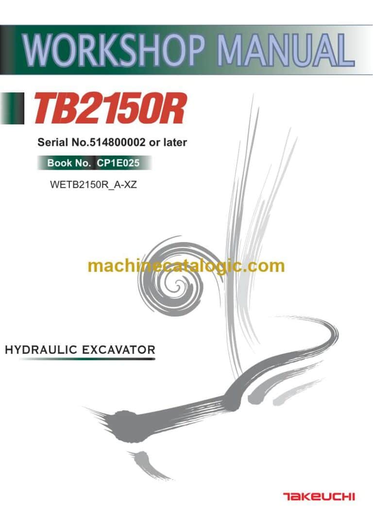 Takeuchi TB2150R Hydraulic Excavator Workshop Manual (CP1E025)
