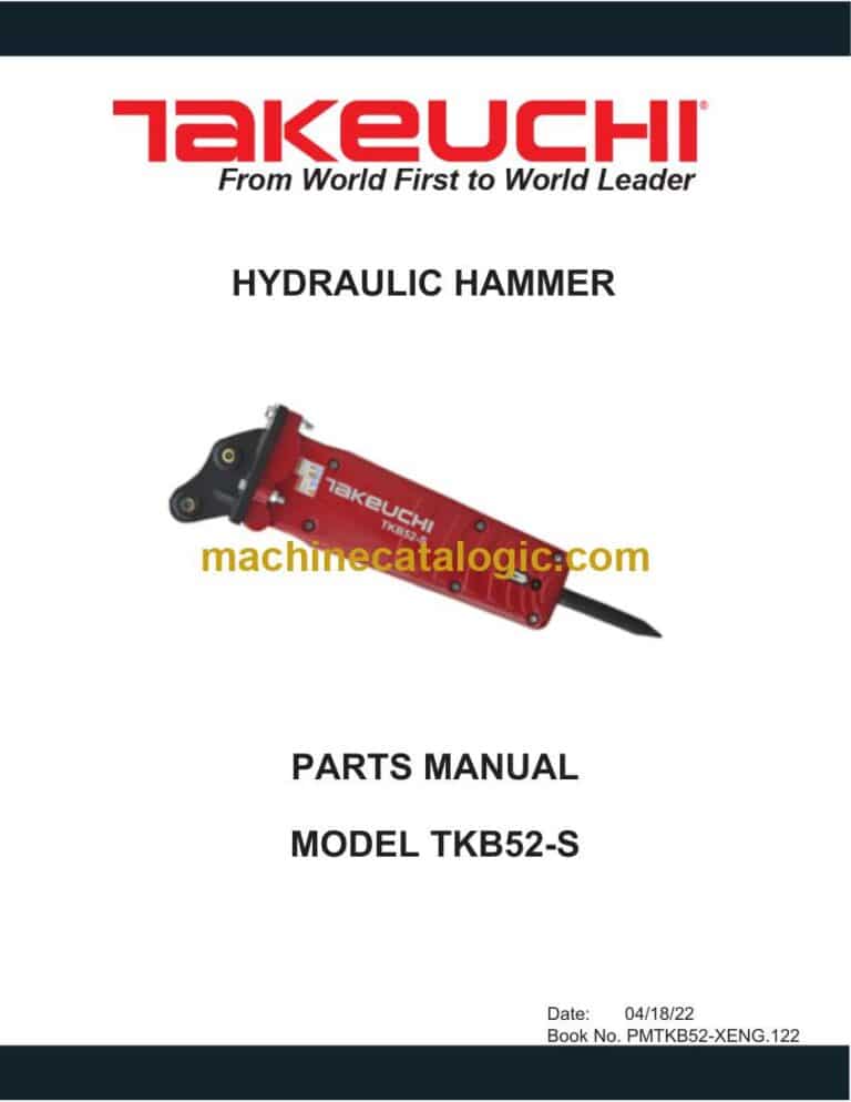 Takeuchi TKB52-S Hydraulic Hammer Parts Manual (PMTKB52-XENG.122)